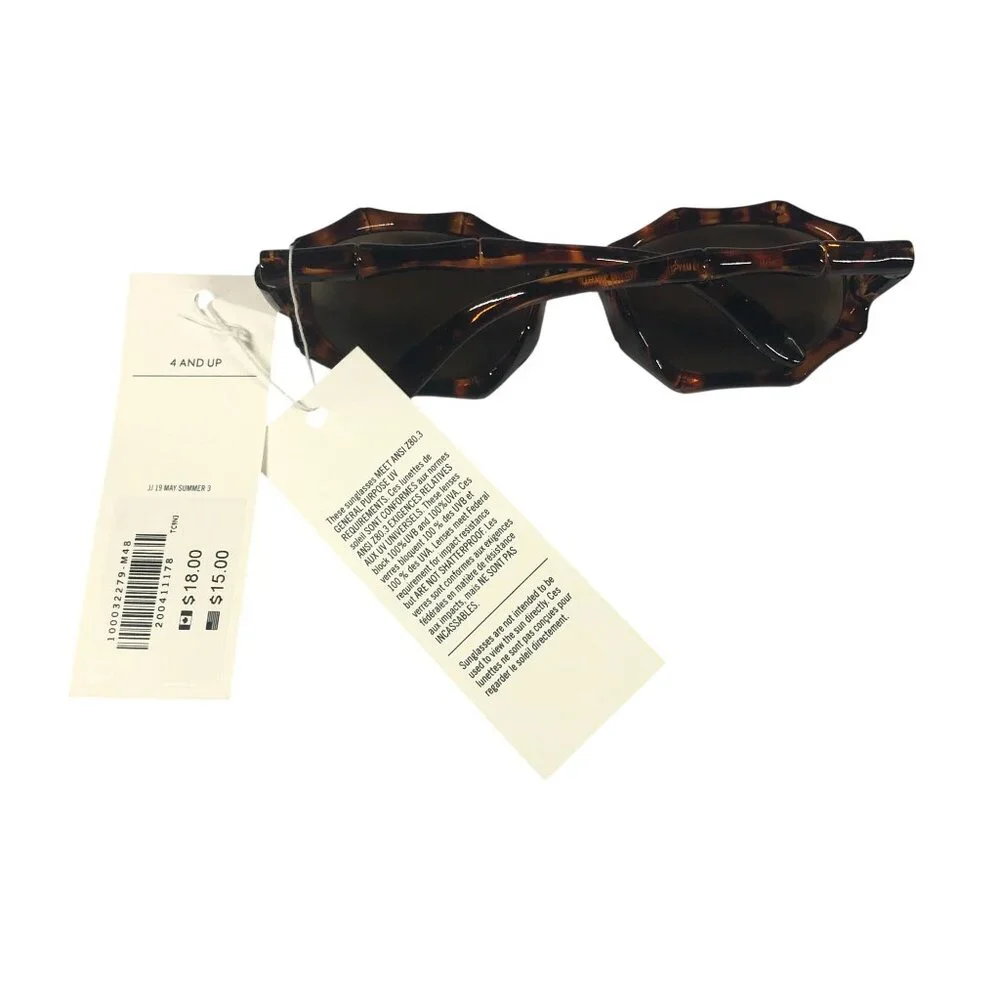 Janie and Jack Girls Sunglasses Tortoiseshell Bamboo Brown Frames 4 And Up